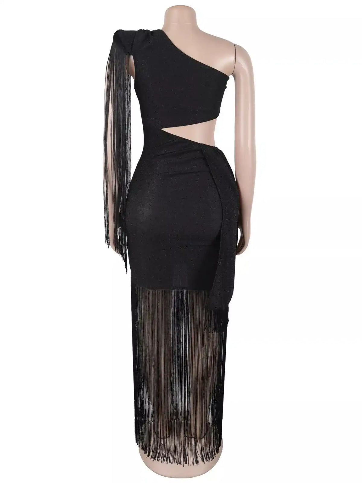 One-Shoulder Cutout Fringe Bodycon Party Dress 101001164315621 71 Affordable Fashion Under $100 Jerry's Apparel 