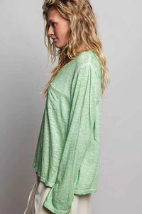 POL V-Neck Contrast Stitch Lightweight Knit Long Sleeve Top 100100758871141 43 Affordable Fashion Under $100 Jerry's Apparel 