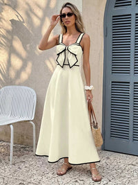 Bowknot Trim A-Line Midi Dress 100100205977372 45 Affordable Fashion Under $100 Jerry's Apparel 