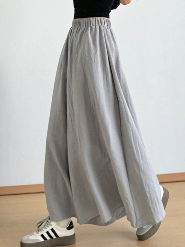 Wide-Leg Elastic Waist Pants