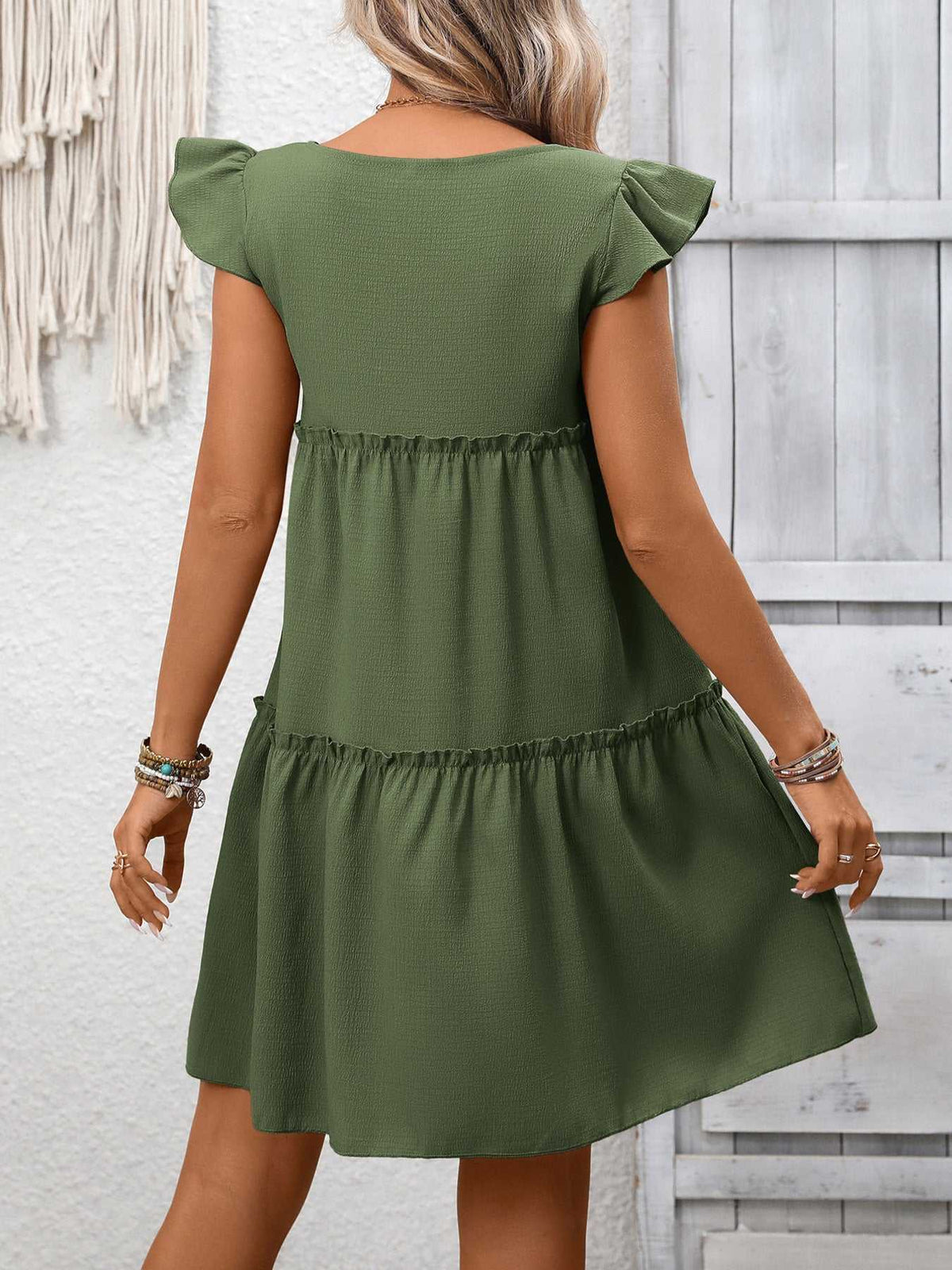 Ruffle Sleeve Tiered Mini Dress 100100406659839 28 Affordable Fashion Under $100 Jerry's Apparel 