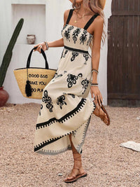 Smocked Wide Strap Tiered Dress 100100765020271 44 Jerry's Apparel 