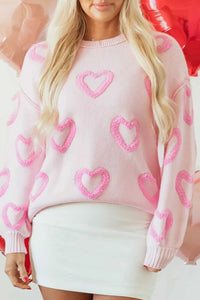 Heart Shape Bubble Sleeve Baggy Sweater 100100868213065 63 Affordable Fashion Under $100 Jerry's Apparel 