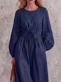Smocked Waist Long-Sleeve Jumpsuit 101001514200781 49 Affordable Fashion Under $100 Jerry's Apparel 