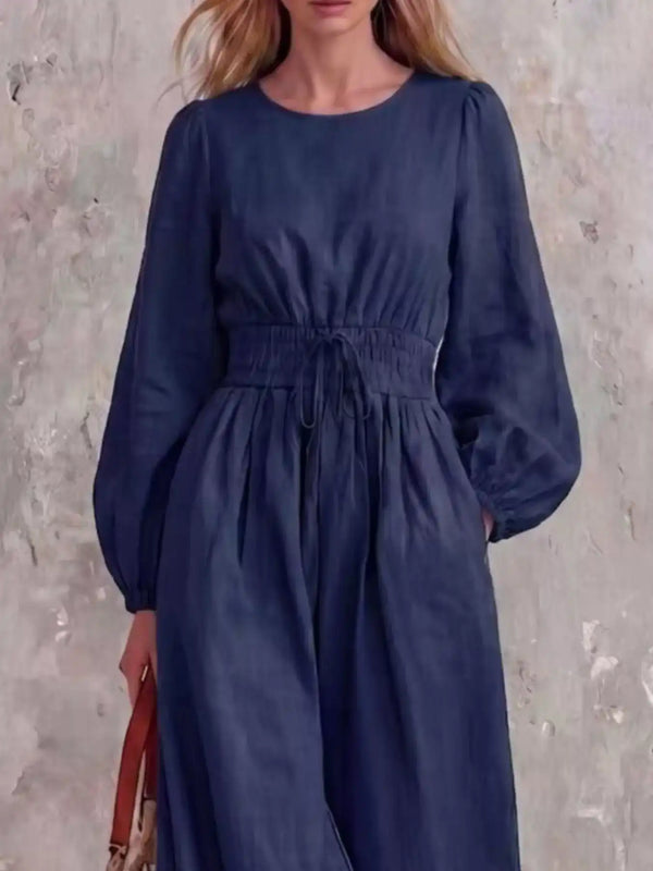 Smocked Waist Long-Sleeve Jumpsuit 101001514200781 49 Affordable Fashion Under $100 Jerry's Apparel 