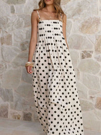 Polka Dot Pleated Detail Maxi Dress 100100737437161 50 Affordable Fashion Under $100 Jerry's Apparel 
