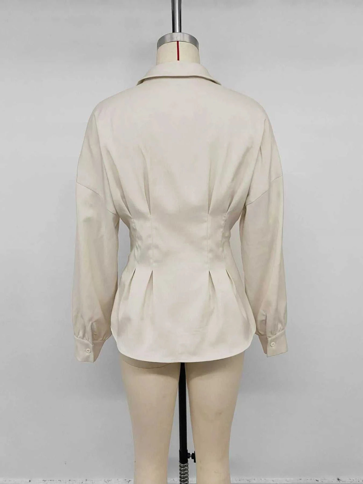 Ruched Button-Up Peplum Shirt 100100541347107 46 Affordable Fashion Under $100 Jerry's Apparel 