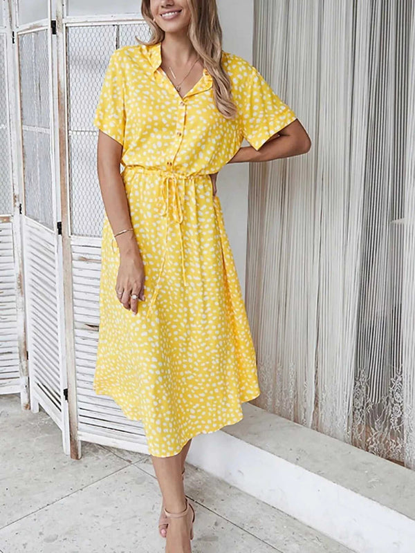 Polka Dot Button Front Midi Dress 100100206515969 29 Gifts for Her Jerry's Apparel 