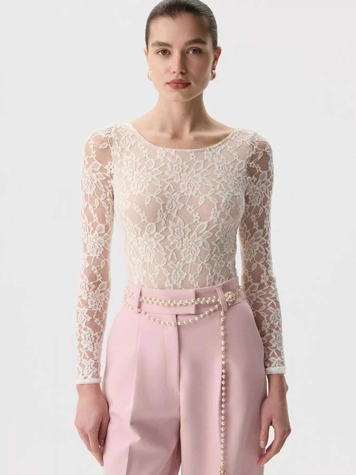 Lace Round Neck Long Sleeve Top 100100846416323 30 Affordable Fashion Under $100 Jerry's Apparel 