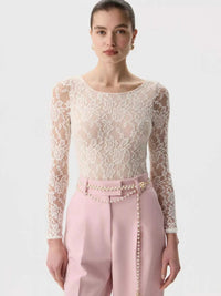 Lace Round Neck Long Sleeve Top 100100846416323 30 Affordable Fashion Under $100 Jerry's Apparel 
