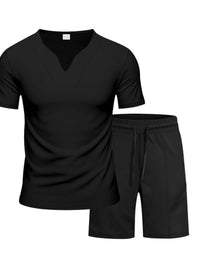 Men's Full Size V-Neck Short Sleeve T-Shirt and Shorts Set Plus Size 100400710859816 35 Affordable Fashion Under $100 Jerry's Apparel 