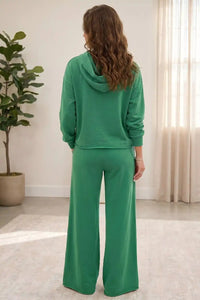 Solid Color Hooded Long Sleeve Elastic Waist Pocket Pants Set 101001390590335 86 Affordable Fashion Under $100 Jerry's Apparel 