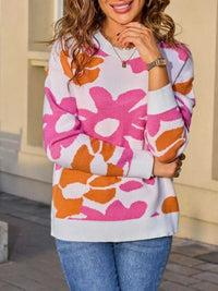 Floral Crew Neck Long Sleeve Sweater 100100117125367 47 Affordable Fashion Under $100 Jerry's Apparel 