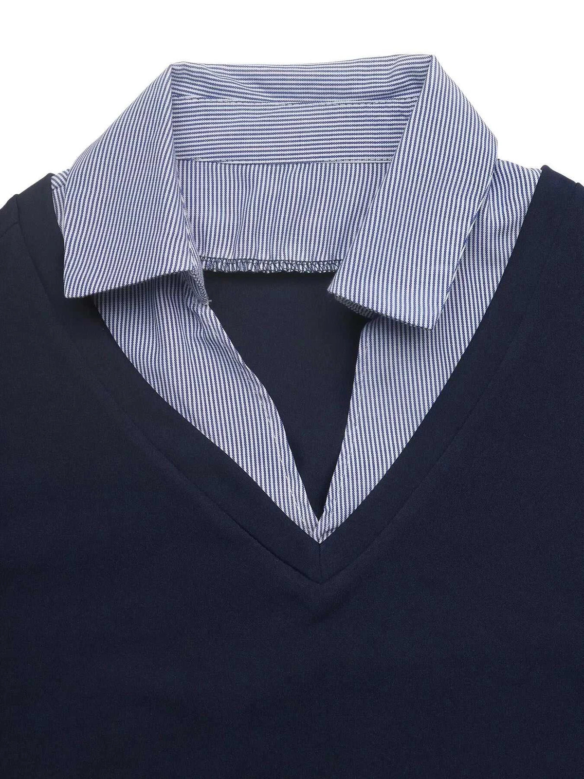 Contrast Collar Long Sleeve Top 100100079537972 41 Affordable Fashion Under $100 Jerry's Apparel 