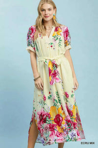 Umgee Mix Floral Border Print Midi Dress 100100351071236 66 Affordable Fashion Under $100 Jerry's Apparel 