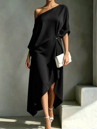 Full Size One-Shoulder Asymmetric Hem Midi Dress Plus Size 101001732260581 53 Gifts for Her Jerry's Apparel 