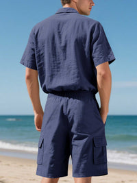 Men's Full Size Button Up Shirt and Shorts Set Plus Size 100400974487606 48 Affordable Fashion Under $100 Jerry's Apparel 