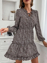 Ruffle Hem Tie Neck Mini Dress 100100547411895 44 Affordable Fashion Under $100 Jerry's Apparel 