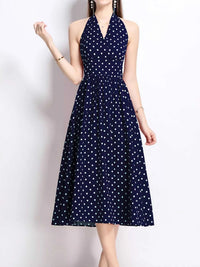 Polka Dot Halter Neck Midi Dress 100100546972272 69 Affordable Fashion Under $100 Jerry's Apparel 