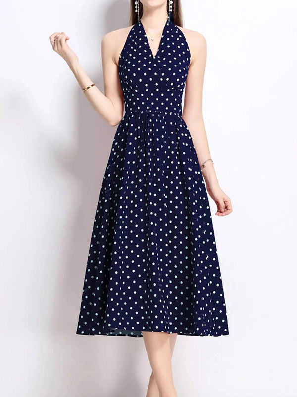 Polka Dot Halter Neck Midi Dress 100100546972272 69 Affordable Fashion Under $100 Jerry's Apparel 