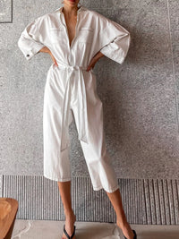 Tie Waist Wide Leg Jumpsuit