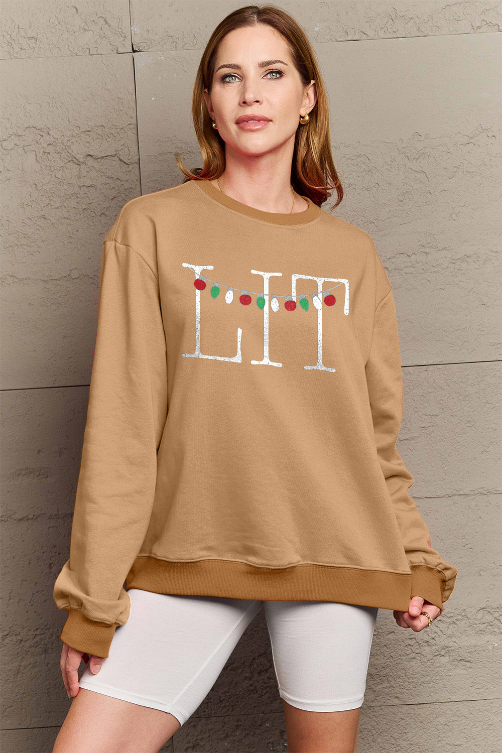 Full Size LIT Long Sleeve Sweatshirt