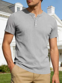 Men's Full Size Casual Ribbed Henley T-Shirt Plus Size 100400605279484 23 Affordable Fashion Under $100 Jerry's Apparel 