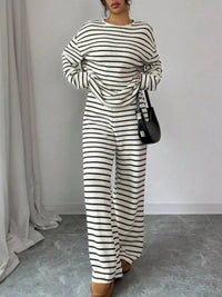 Striped Relaxed Fit Top and Pants Set 101002581867183 66 Affordable Fashion Under $100 Jerry's Apparel 