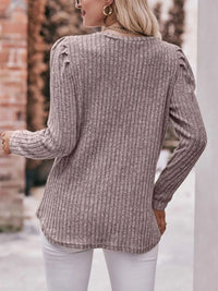 Ribbed Knit Puff Sleeve T-Shirt 100100962471478 28 Affordable Fashion Under $100 Jerry's Apparel 