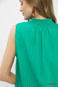 Umgee Sleeveless Textured Notch Neck Top 100100499891087 47 Affordable Fashion Under $100 Jerry's Apparel 