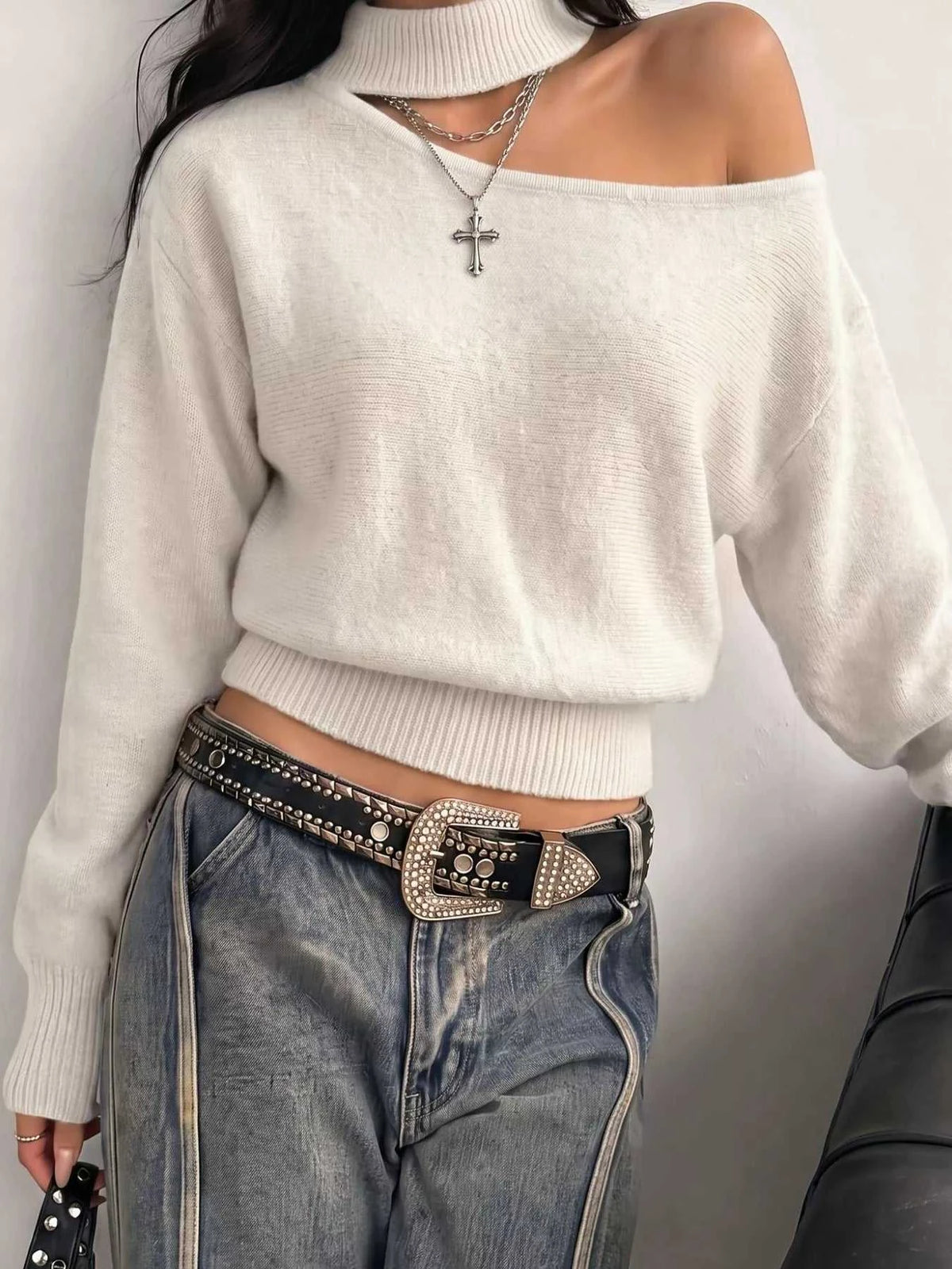 Cold-Shoulder Dropped Shoulder Sweater 101002178198297 31 Affordable Fashion Under $100 Jerry's Apparel 