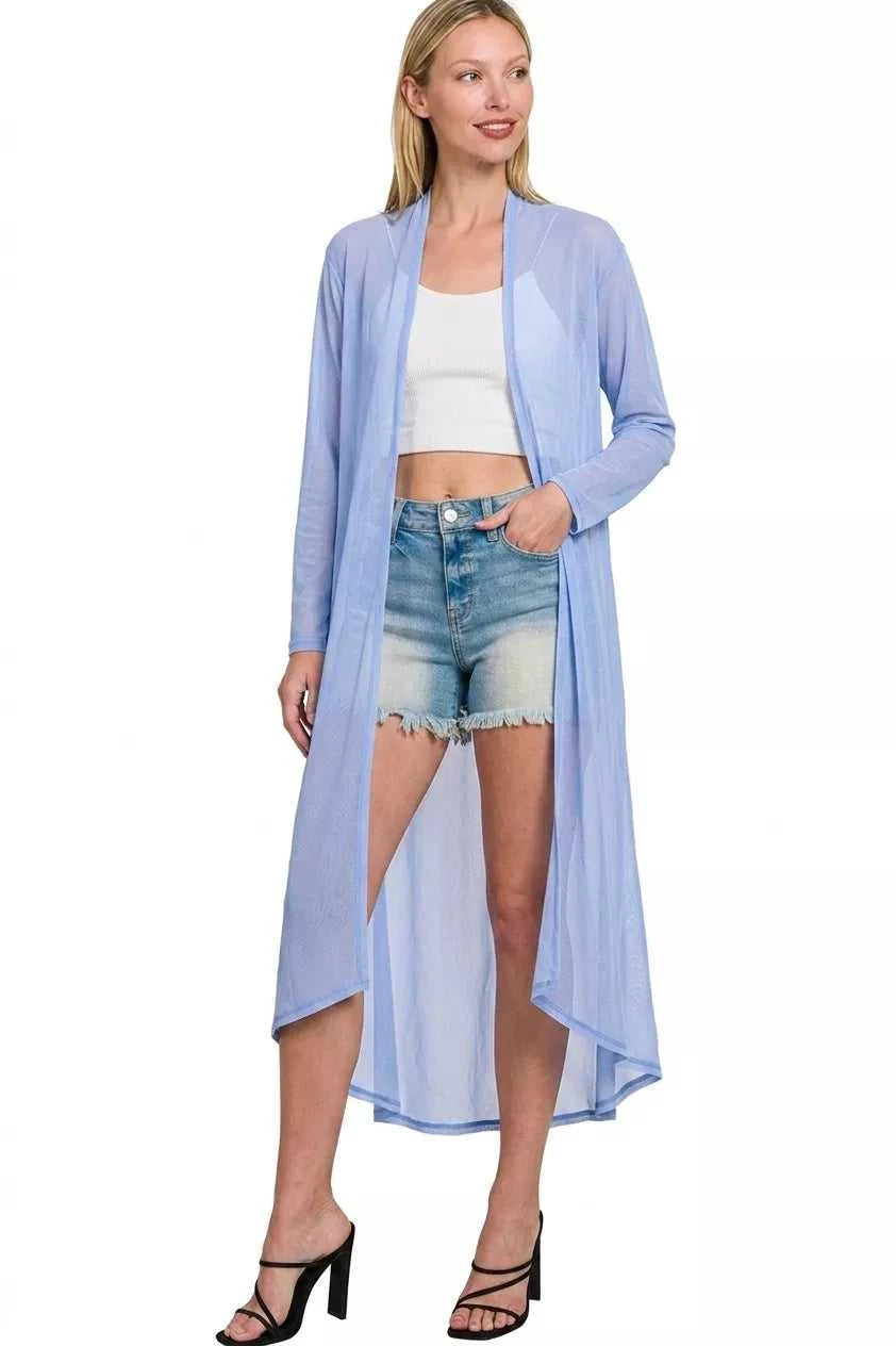 Zenana Mesh Open Front Cardigan 100100910941632 22 Affordable Fashion Under $100 Jerry's Apparel 