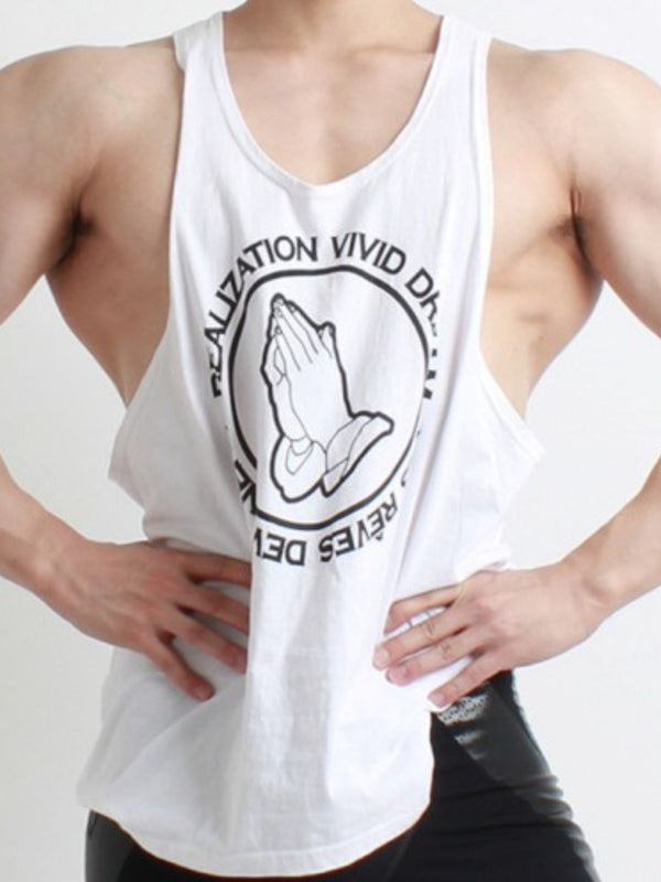 Men's Round Neck Graphic Tank