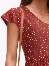 Polka Dot Ruffle Sleeve V-Neck Mini Dress 100100694461442 32 Affordable Fashion Under $100 Jerry's Apparel 