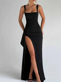 Ruched High-Slit Maxi Dress 100100883675140 30 Seasonal Fashion Collections Jerry's Apparel 