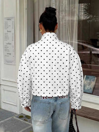 Polka Dot Zip Up Cropped Jacket 100100822180695 55 Affordable Fashion Under $100 Jerry's Apparel 