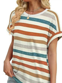 Striped Short Sleeve Casual T-Shirt 100100634609958 26 Affordable Fashion Under $100 Jerry's Apparel 