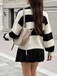 Striped Tie-Front Knit Cardigan 101002998136438 45 Affordable Fashion Under $100 Jerry's Apparel 