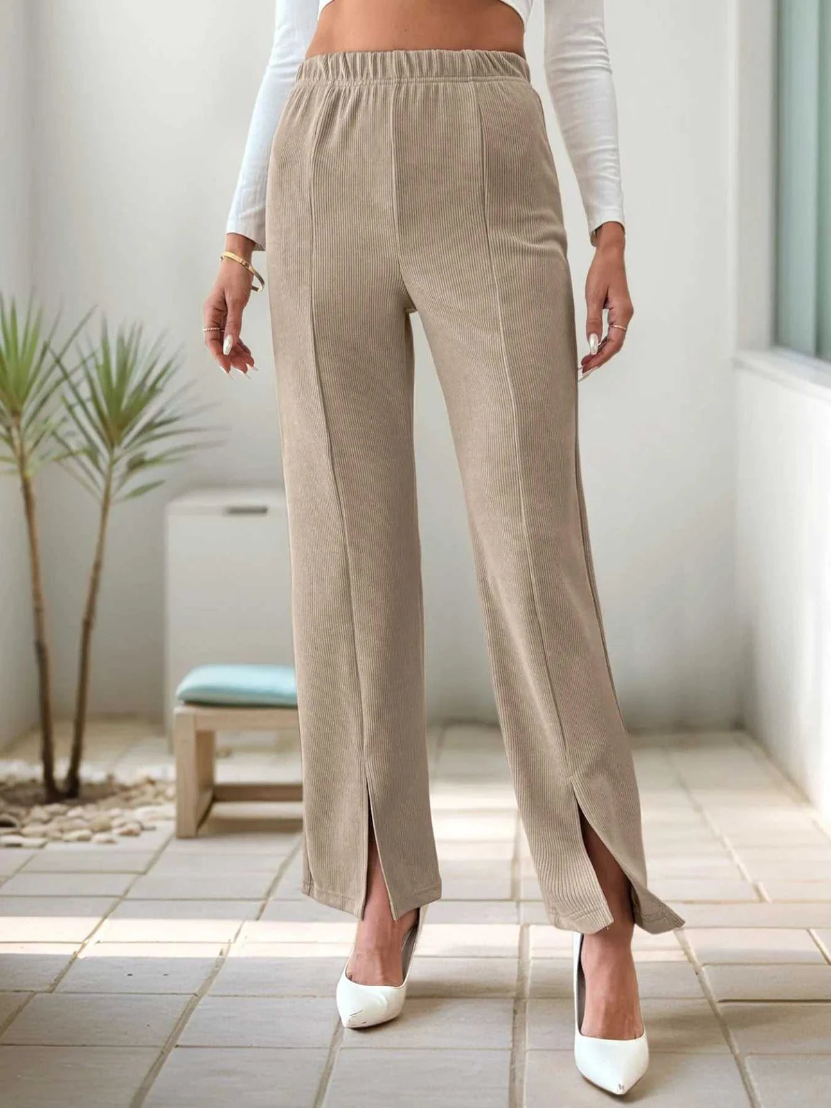 High-Waisted Slit Pants 100100338122783 31 Affordable Fashion Under $100 Jerry's Apparel 