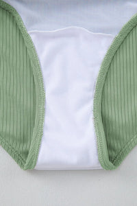 Ribbed Drawstring Sides Cutout One Piece Swimsuit