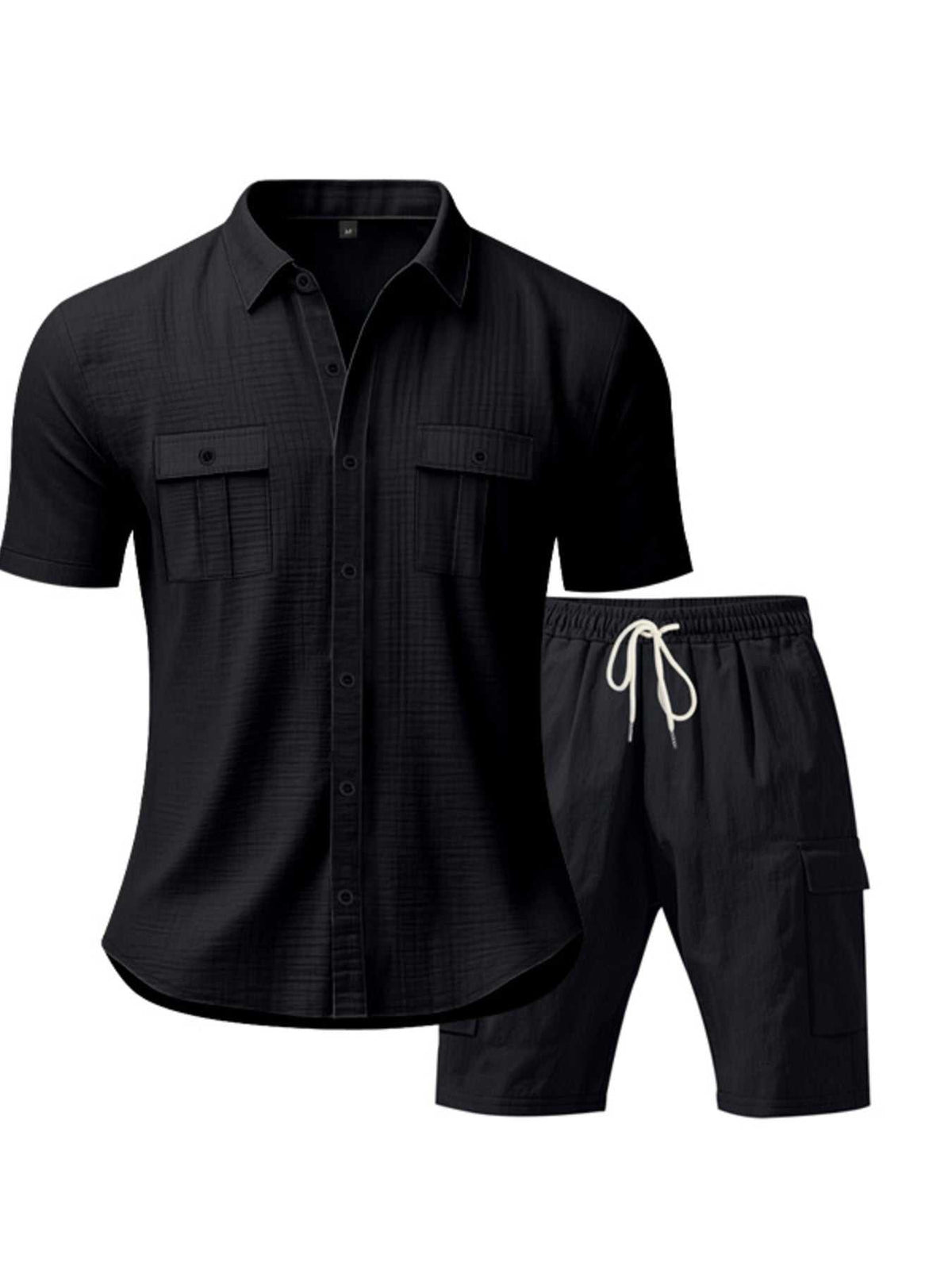 Men's Full Size Button Up Shirt and Shorts Set Plus Size 100400974487606 48 Affordable Fashion Under $100 Jerry's Apparel 