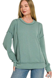 Zenana Corded Rib Long Sleeve Round Neck Top 100100803971355 23 Affordable Fashion Under $100 Jerry's Apparel 