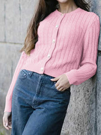 Cable Knit Button-Up Cardigan 100100747145212 57 Affordable Fashion Under $100 Jerry's Apparel 