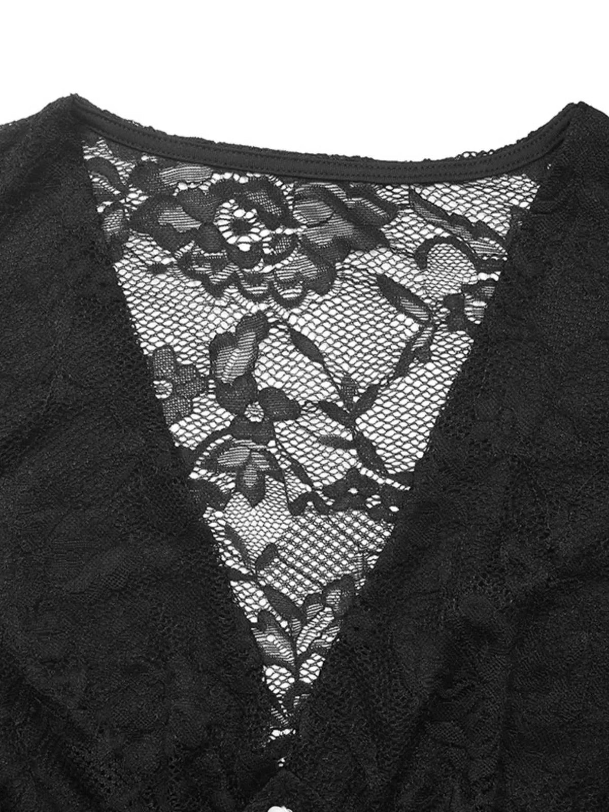 Lace Long Sleeve V-Neck Bodysuit 100100089098395 36 Affordable Fashion Under $100 Jerry's Apparel 