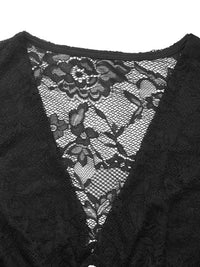 Lace Long Sleeve V-Neck Bodysuit 100100089098395 36 Affordable Fashion Under $100 Jerry's Apparel 