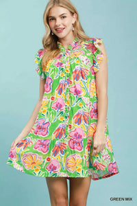 Umgee Floral Ruffle Mini Dress 100100620041151 60 Affordable Fashion Under $100 Jerry's Apparel 