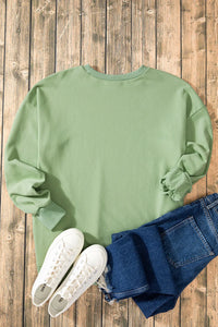 High-Low Round Neck Long Sleeve Sweatshirt