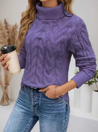 Cable Knit Turtleneck Long Sleeve Sweater 100100174532282 38 Affordable Fashion Under $100 Jerry's Apparel 