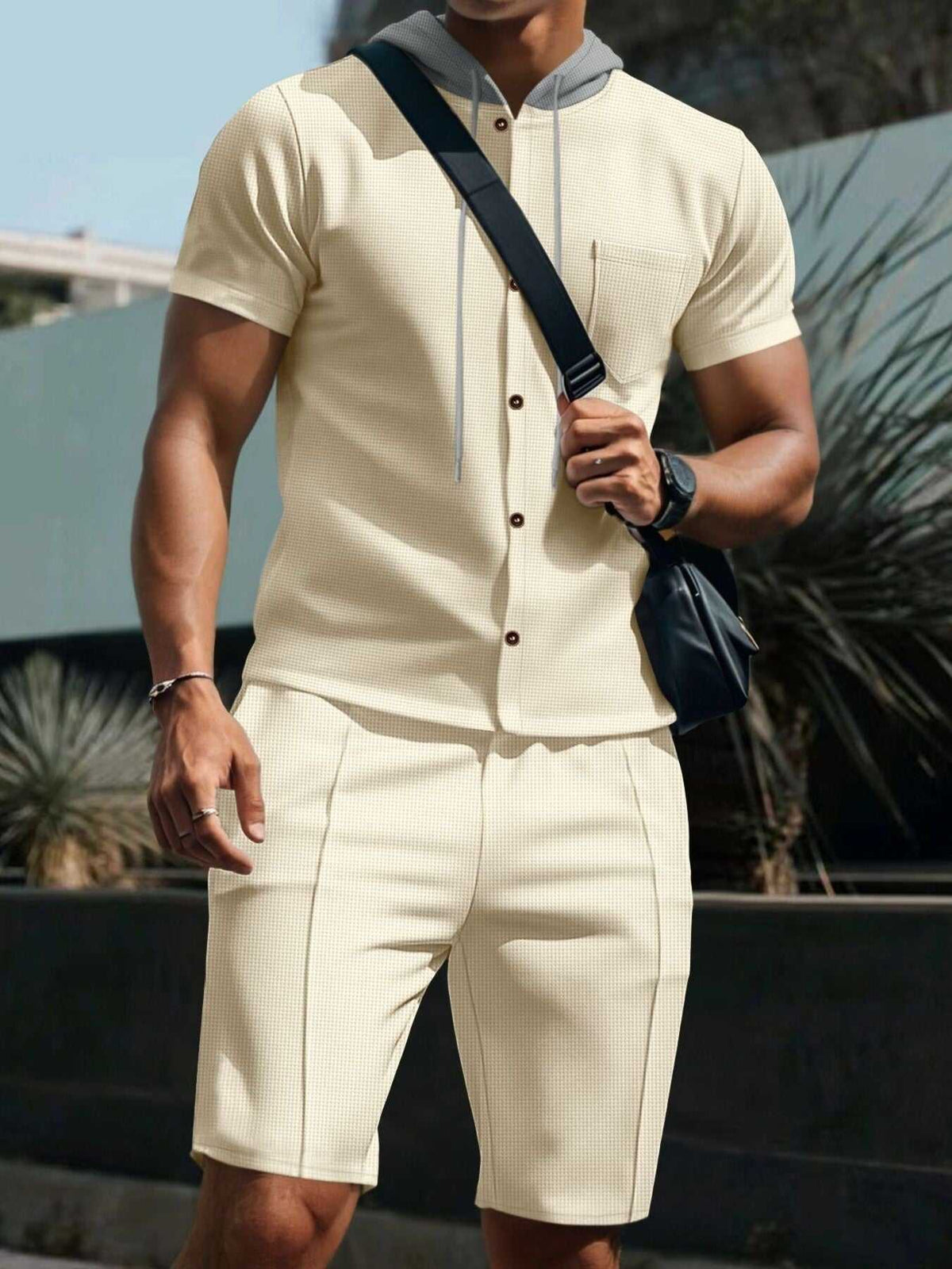Men's Full Size Casual Hooded Top & Shorts Set Plus Size 100400743025701 37 Affordable Fashion Under $100 Jerry's Apparel 