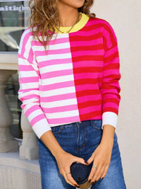 Striped Round Neck Long Sleeve Sweater 100100983519081 49 Affordable Fashion Under $100 Jerry's Apparel 